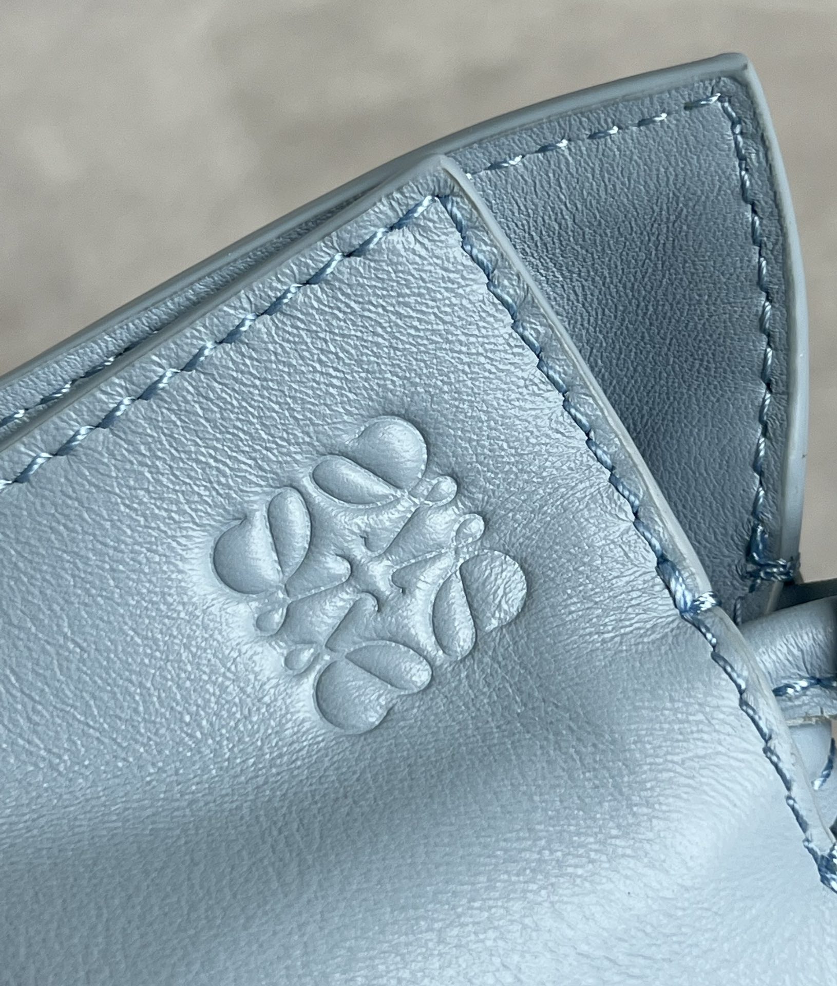 Loewe Mini Flamenco clutch in nappa calfskin Light Blue